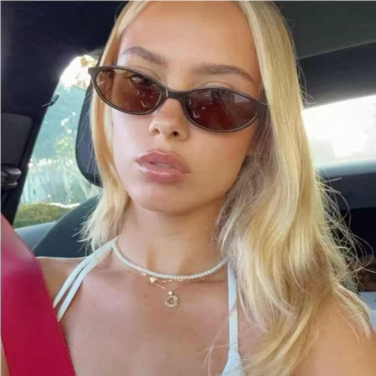 Slim Oval Acetate Sunglasses
