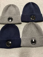 Ribbed Beanie with Lens Detail