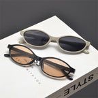 Slim Oval Acetate Sunglasses