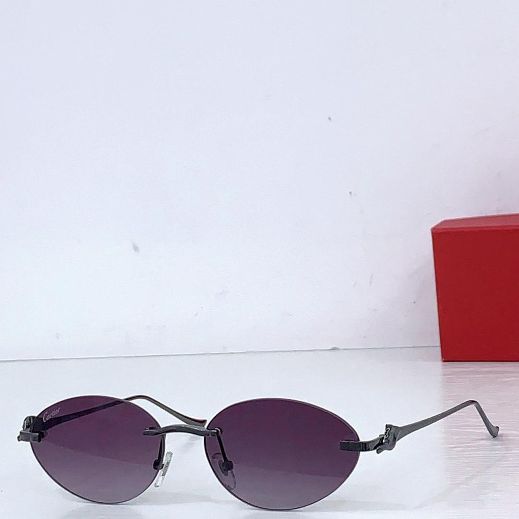 Luxury Oval Rimless Sunglasses