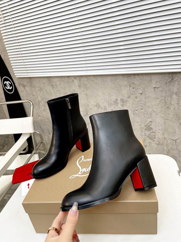 Women’s Red Sole Block Heel Ankle Boots
