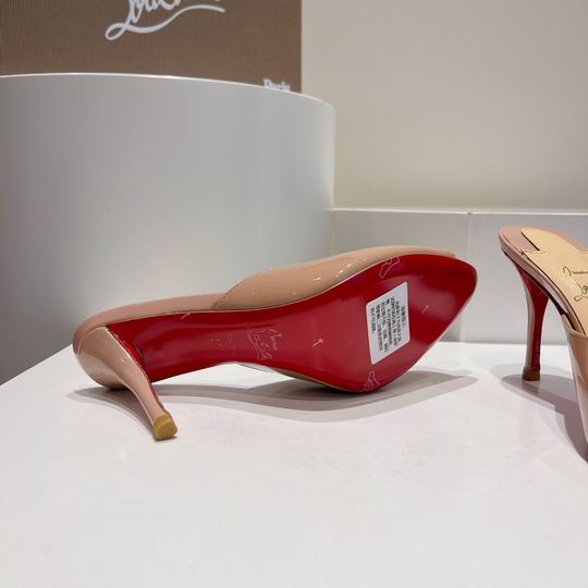 Nude Open-Toe High Heel Mules