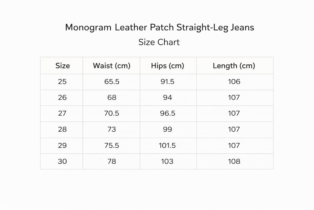 Straight Leg Denim Jeans With Leather Patch