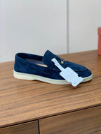 Navy Suede Loafers