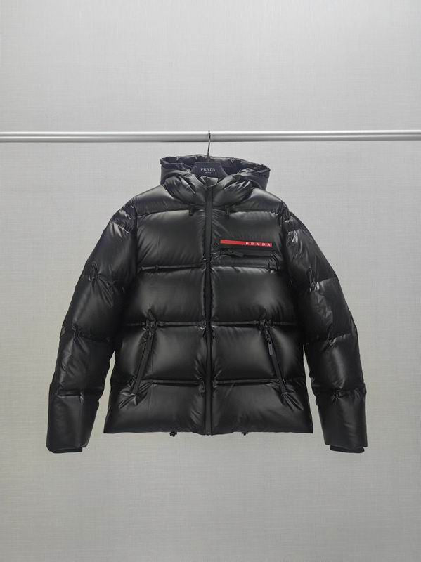 Glossy Hooded Down Puffer