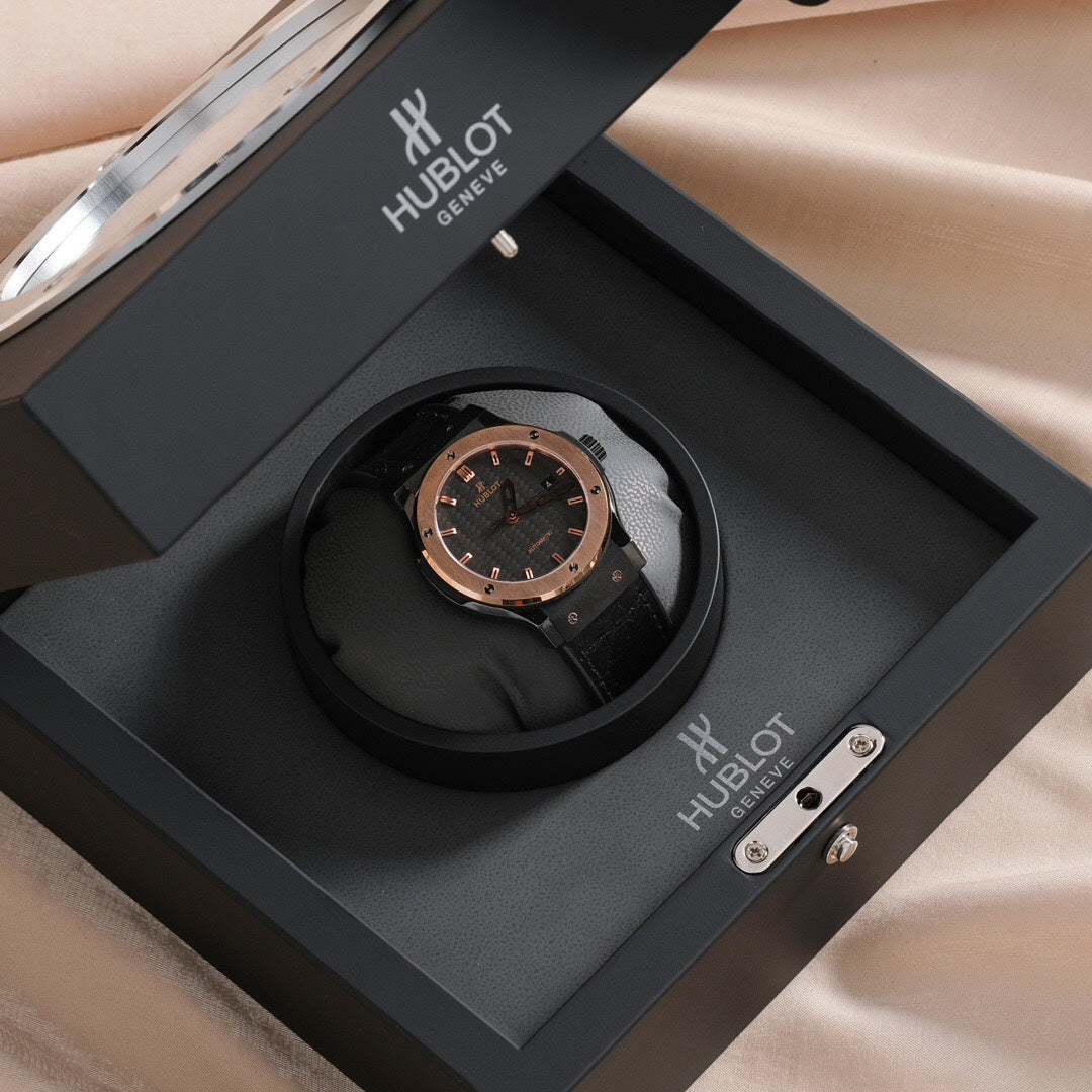Black Carbon Dial Rose Gold Watch 42 mm