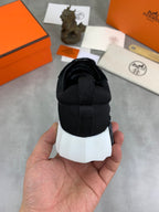 H Striped Leather Sneakers
